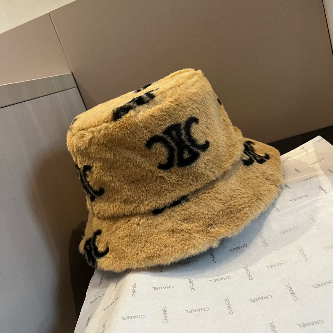 [TOP] CELINE Furry Fisherman's Hat - 2 Colour