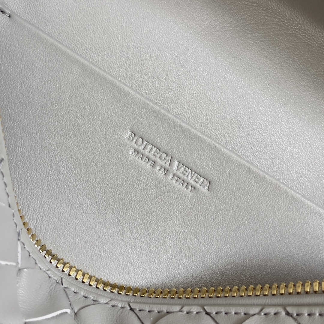 [TOP] Bottega Veneta Woven Zipper Crossbody Bag 22x12.5x5cm - Grey