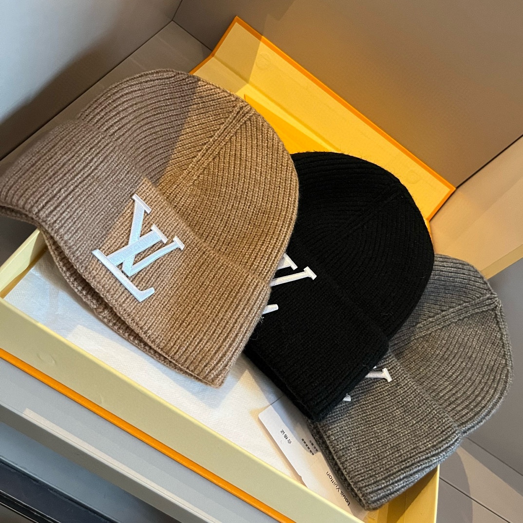 [TOP] Louis Vuitton LV Knitted Woolen Hat - 3 Colors