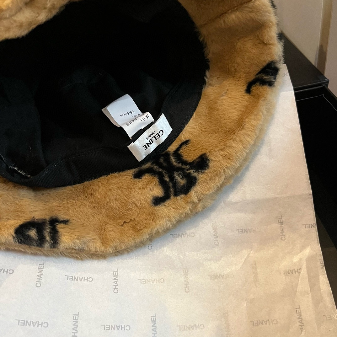 [TOP] CELINE Furry Fisherman's Hat - 2 Colour