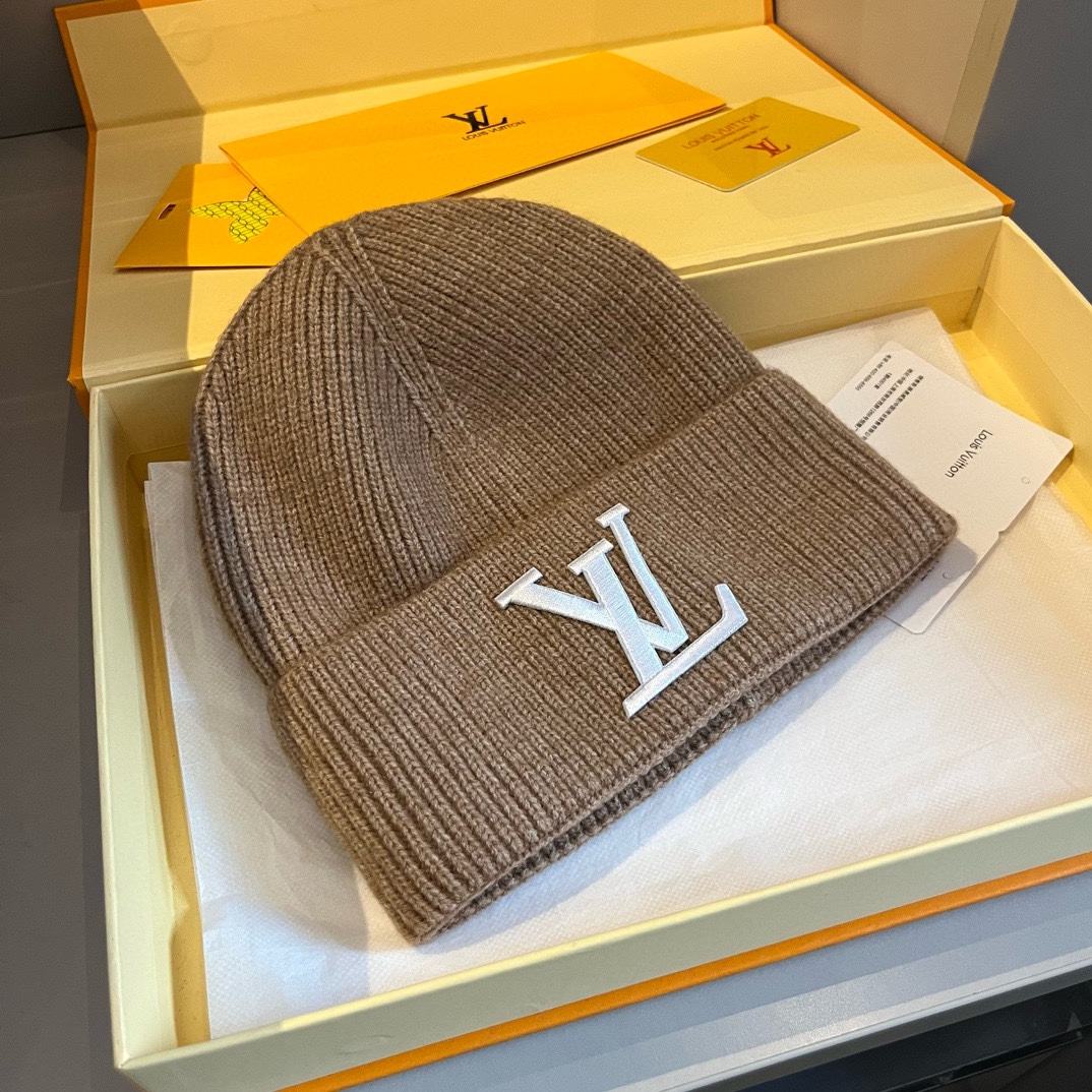 [TOP] Louis Vuitton LV Knitted Woolen Hat - 3 Colors