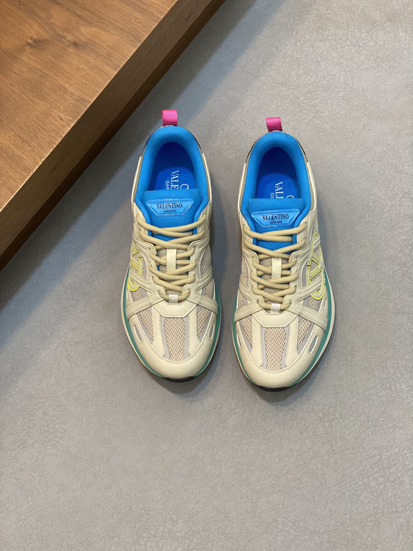 [TOP]Valentino Men's Casual Shoes-Blue and Yellow