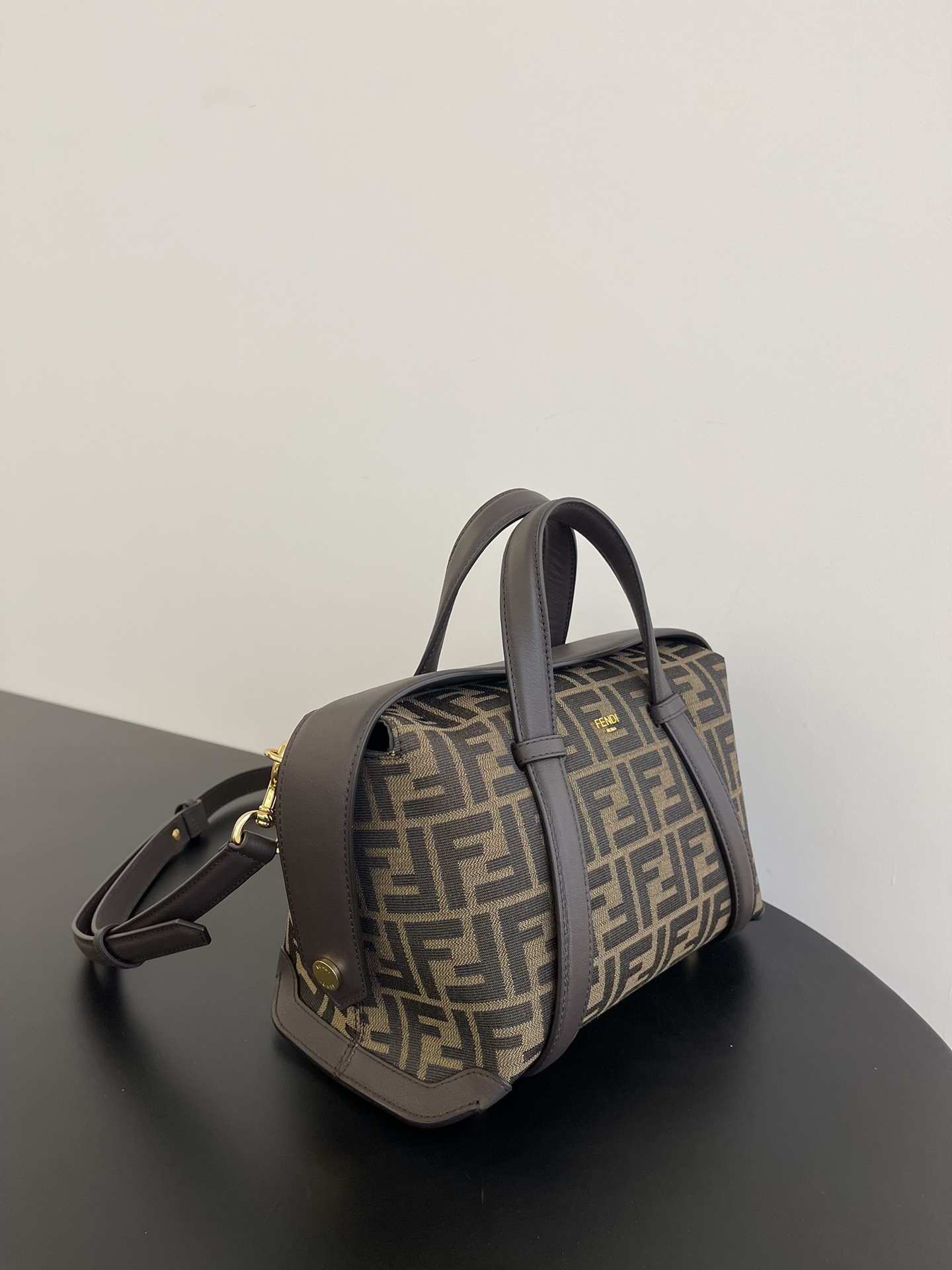 [TOP] FENDI Boston Bags Monogram 27.5x25.5x17.5 cm - Brown