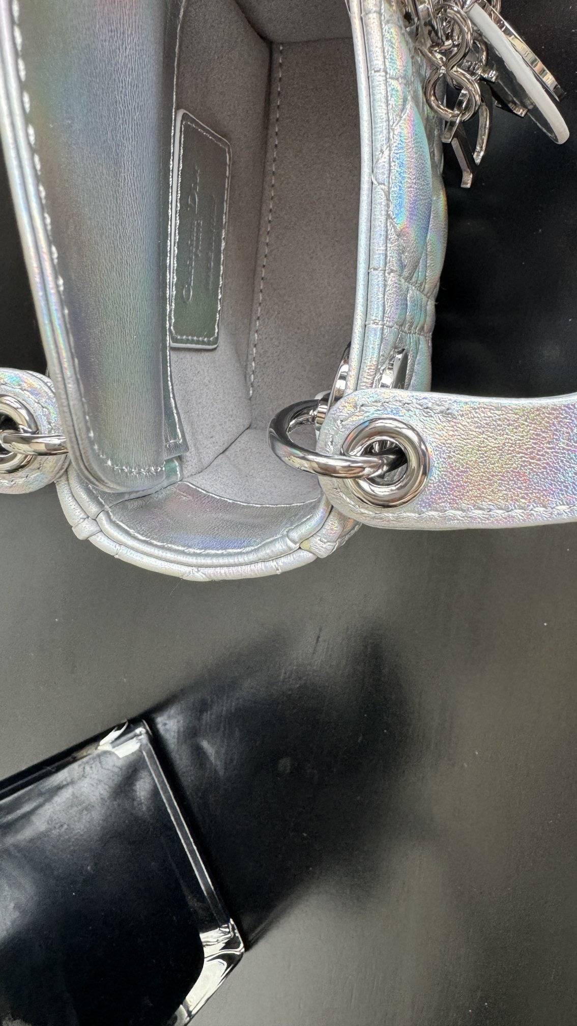 [TOP] Christian Dior Soft Lambskin Micro Mini Lady Dior Bags 12*10*5cm - Gold/Silvery&GHW