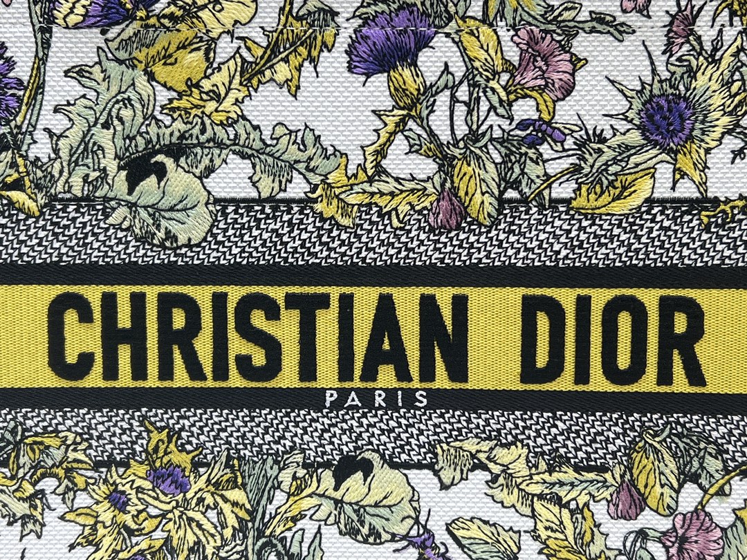 [TOP] Christian Dior Pattern Embroidery Medium Book Tote Bag 36.5X27.5X16.5cm - 2 Colour