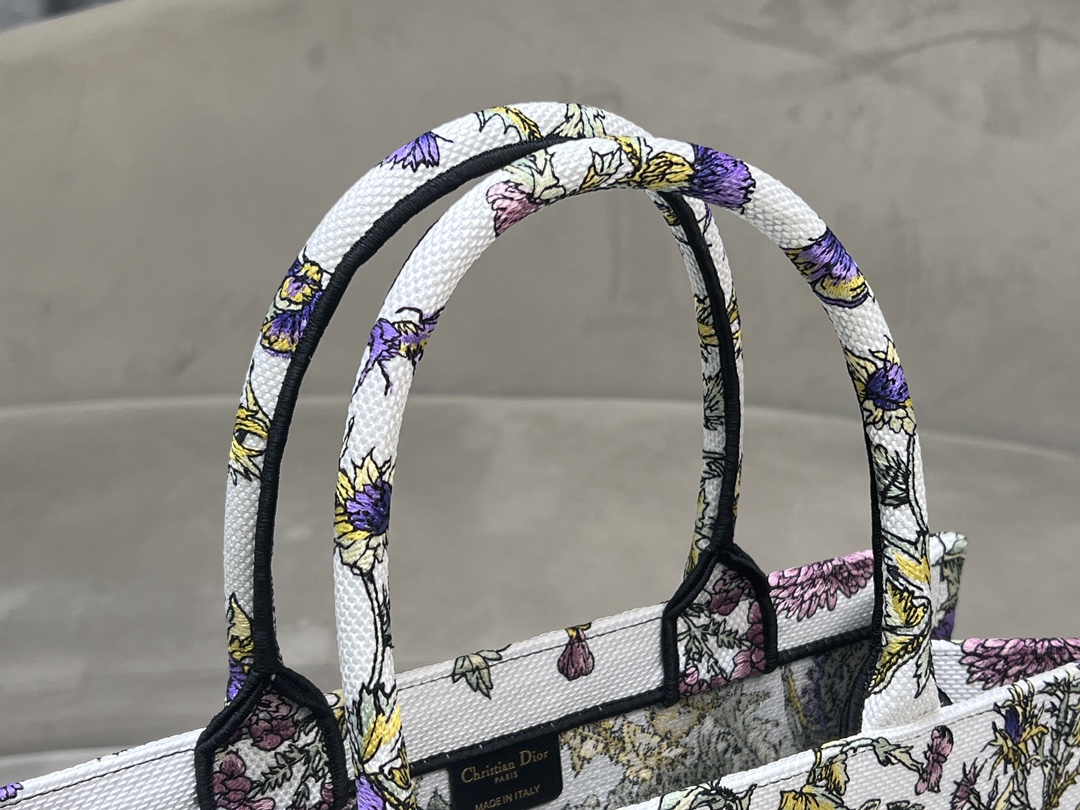 [TOP] Christian Dior Pattern Embroidery Medium Book Tote Bag 36.5X27.5X16.5cm - 2 Colour