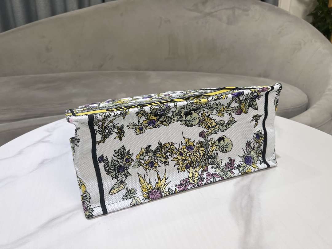 [TOP] Christian Dior Pattern Embroidery Medium Book Tote Bag 36.5X27.5X16.5cm - 2 Colour