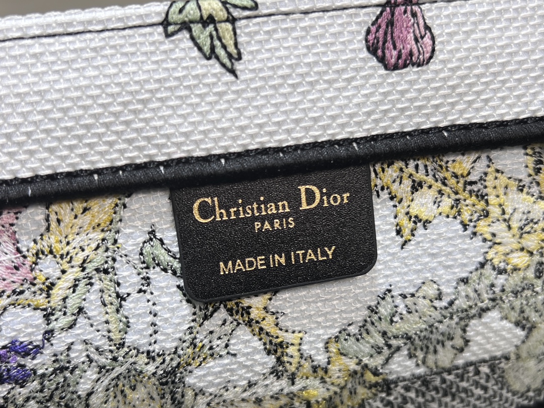 [TOP] Christian Dior Pattern Embroidery Medium Book Tote Bag 36.5X27.5X16.5cm - 2 Colour