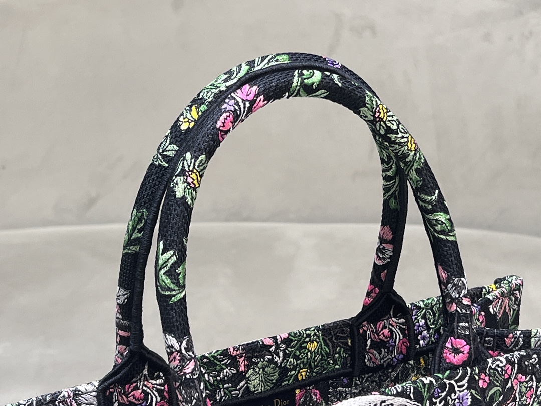 [TOP] Christian Dior Pattern Embroidery Medium Book Tote Bag 36.5X27.5X16.5cm - 2 Colour