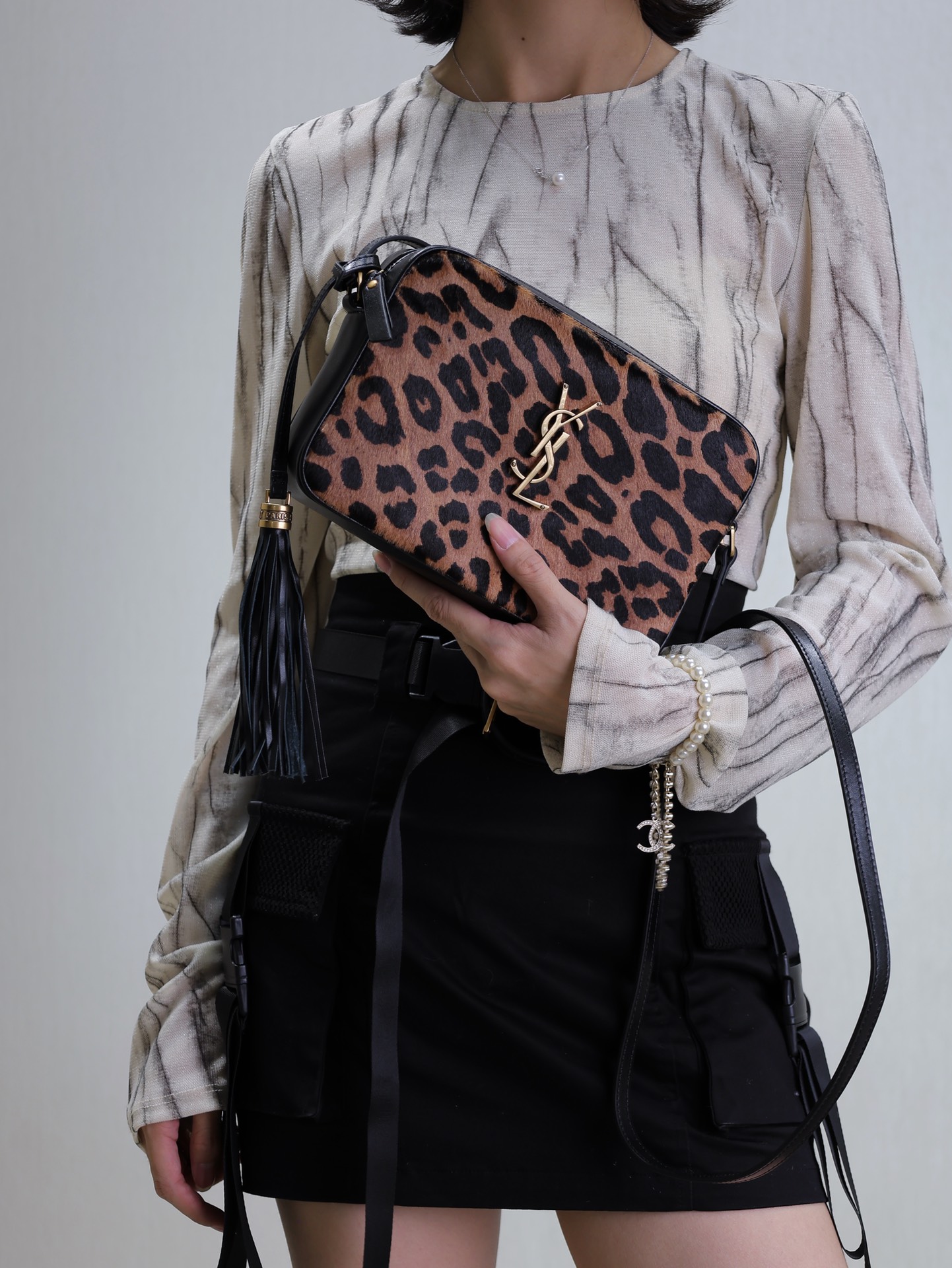 [TOP] Yves Saint Laurent YSL Cowhide Lou Camera Bags 23x16x6cm - Brown