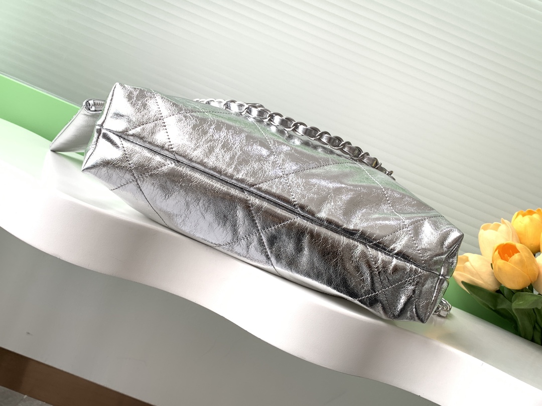 [TOP] CHANEL 22 Bag Garbage Bag 19*20*6 cm/35*37*7cm - Silvery&SHW