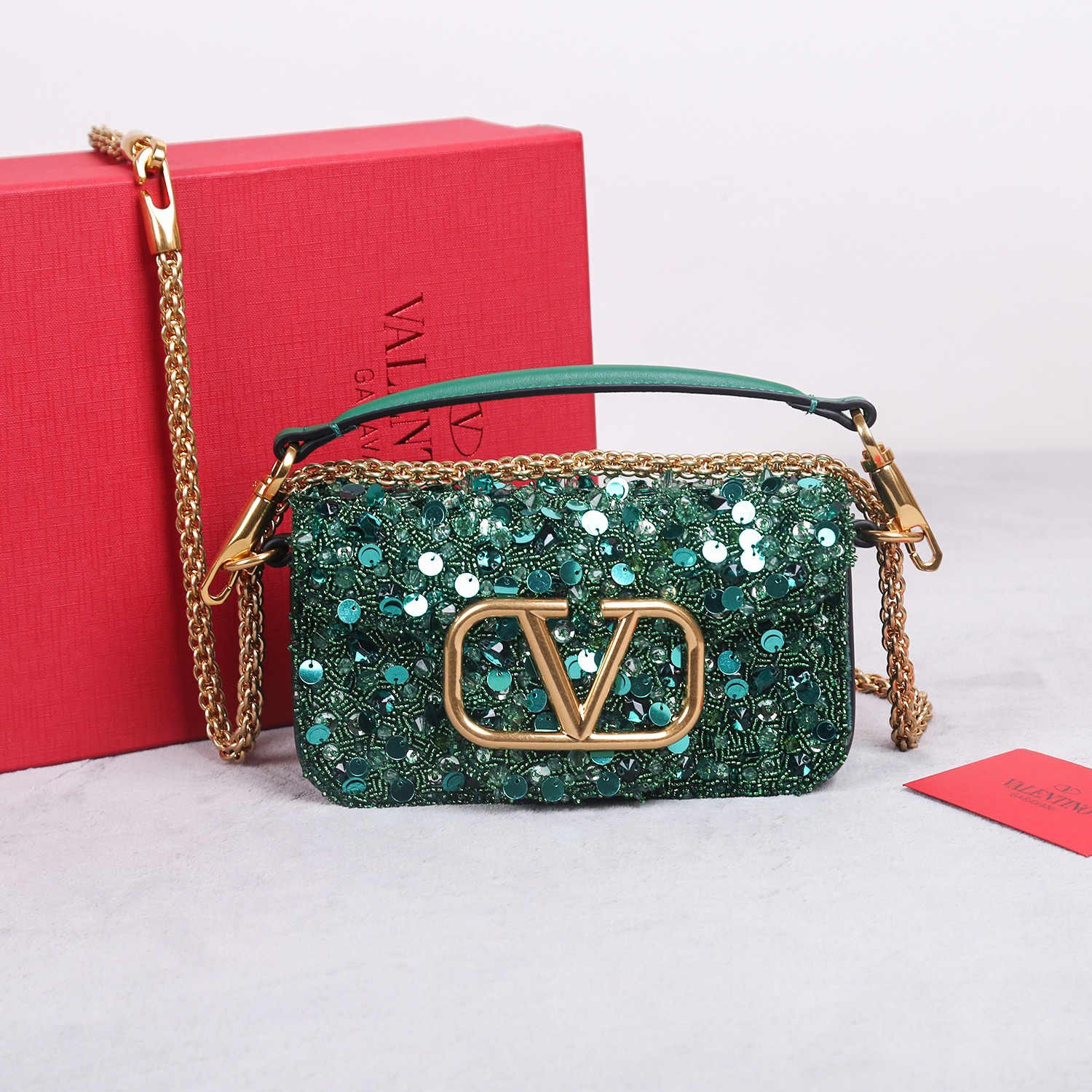 [TOP] VALENTINO Garavani Mini Loco Bag 3D Embroidery 19×10.5×5 cm- 4 Colors