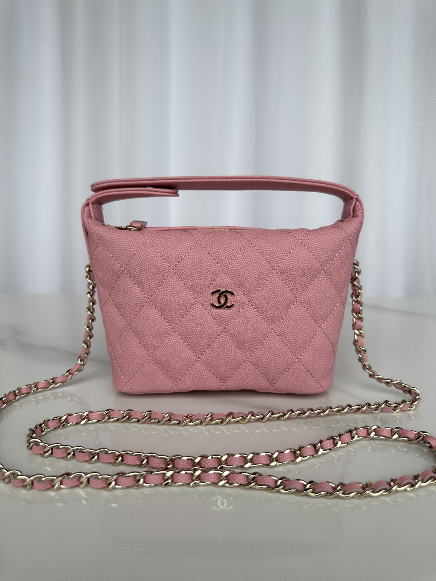 [TOP] CHANEL Spherical Cowhide Lunch Box Bag - GHW&19*15*6.5cm - 4 Colour