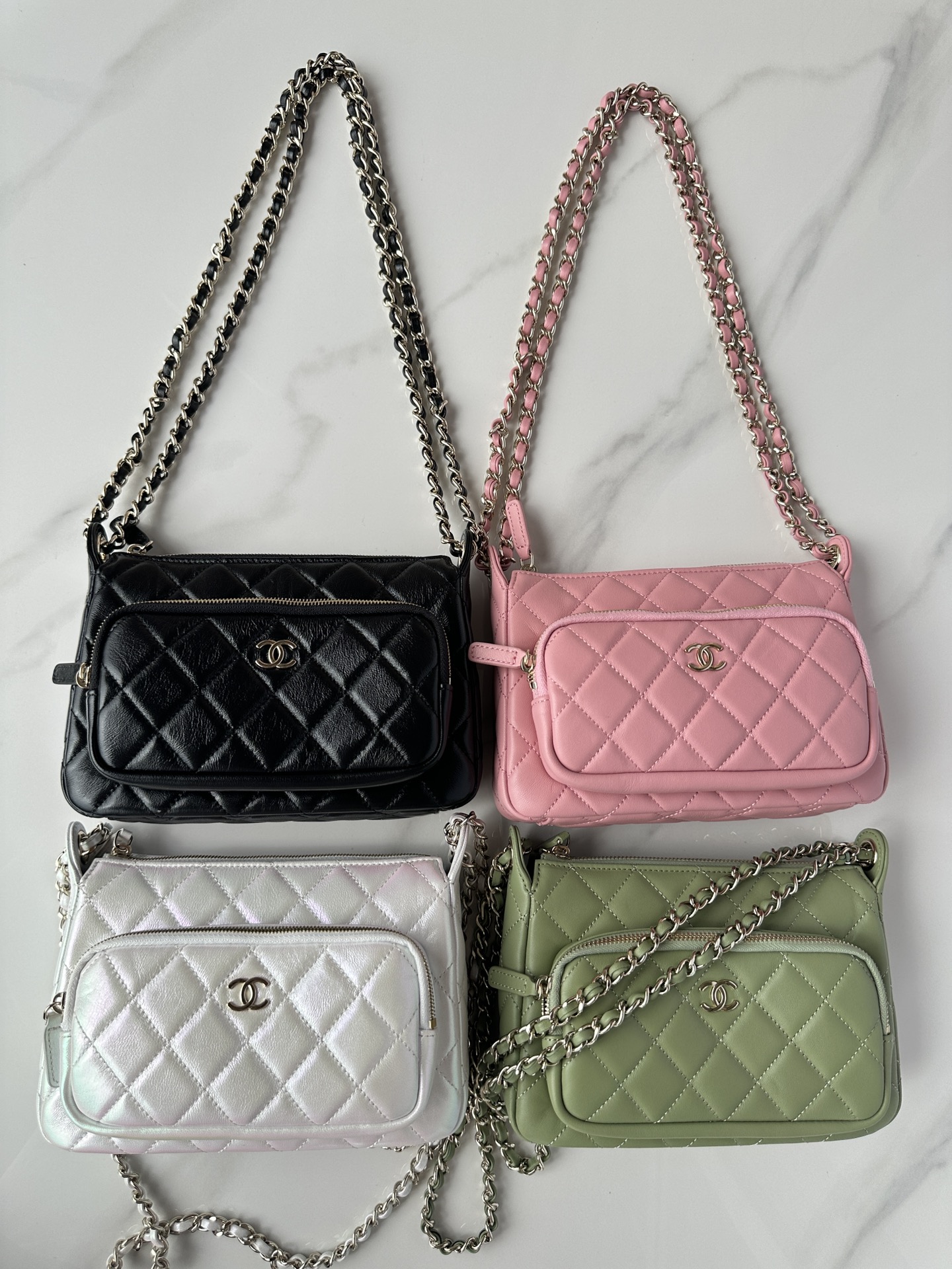 [TOP] CHANEL Lambskin Bag 21X15.5X8 cm - 4 Color&GHW