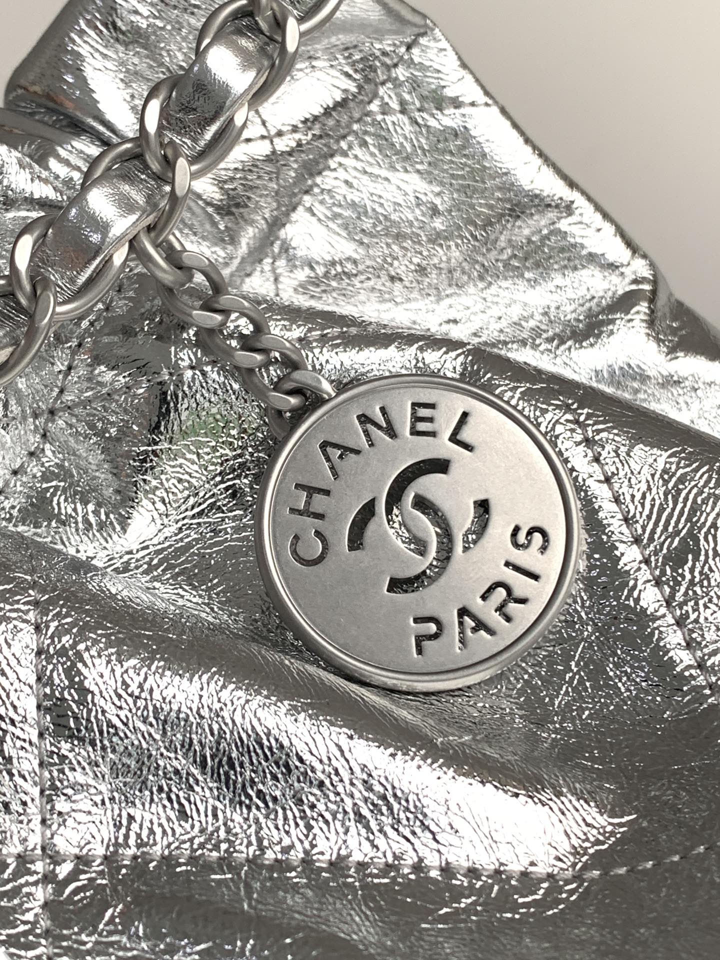 [TOP] CHANEL 22 Bag Garbage Bag 19*20*6 cm/35*37*7cm - Silvery&SHW
