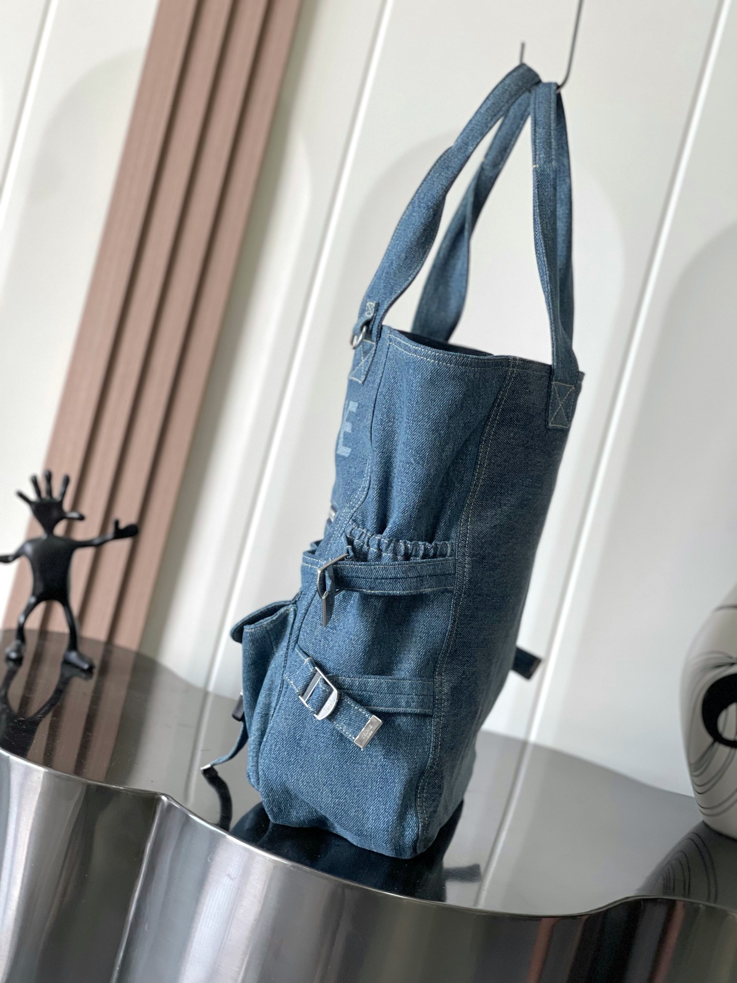 [TOP] CELINE Tote Bag 42x12x40cm - Denim Blue