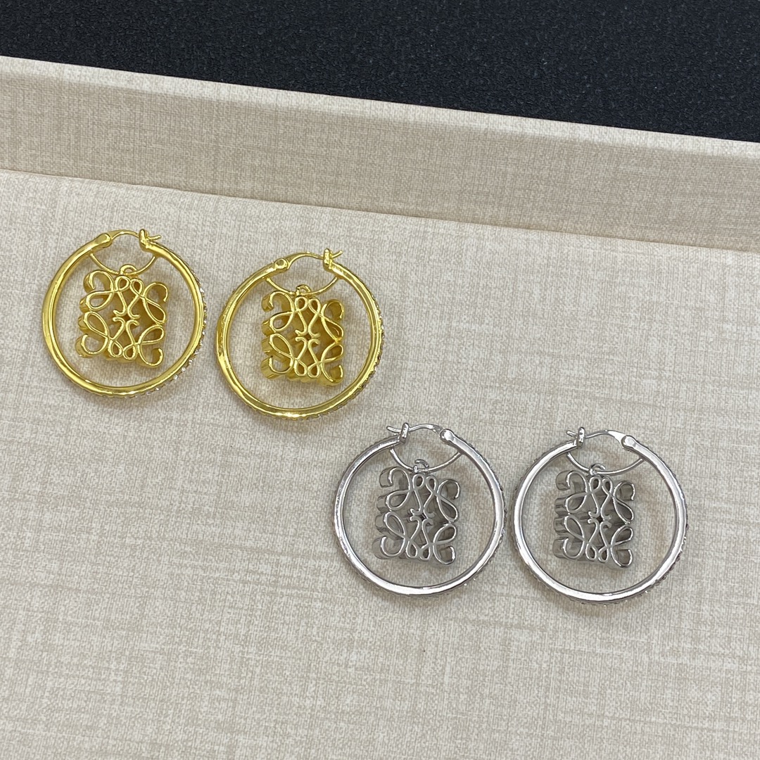 [TOP] LOEWE Hollow LOGO Earrings - 2 Color