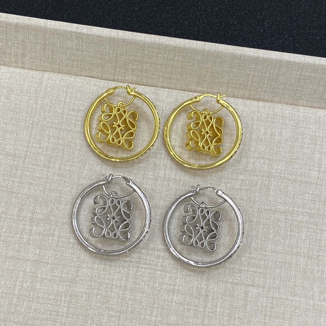 [TOP] LOEWE Hollow LOGO Earrings - 2 Color