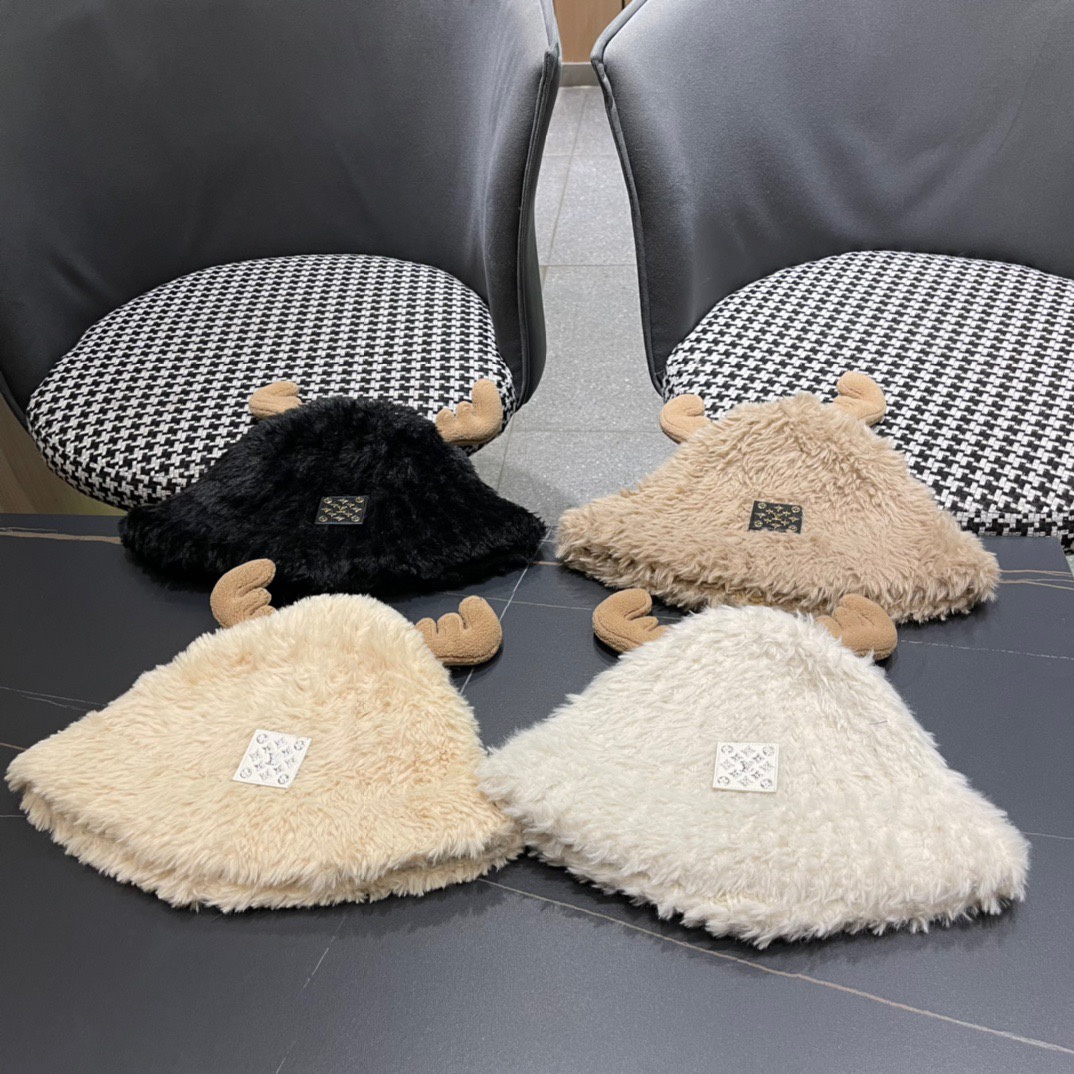[TOP] Louis Vuitton LV Fluffy Fisherman's Hat - 4 Colors