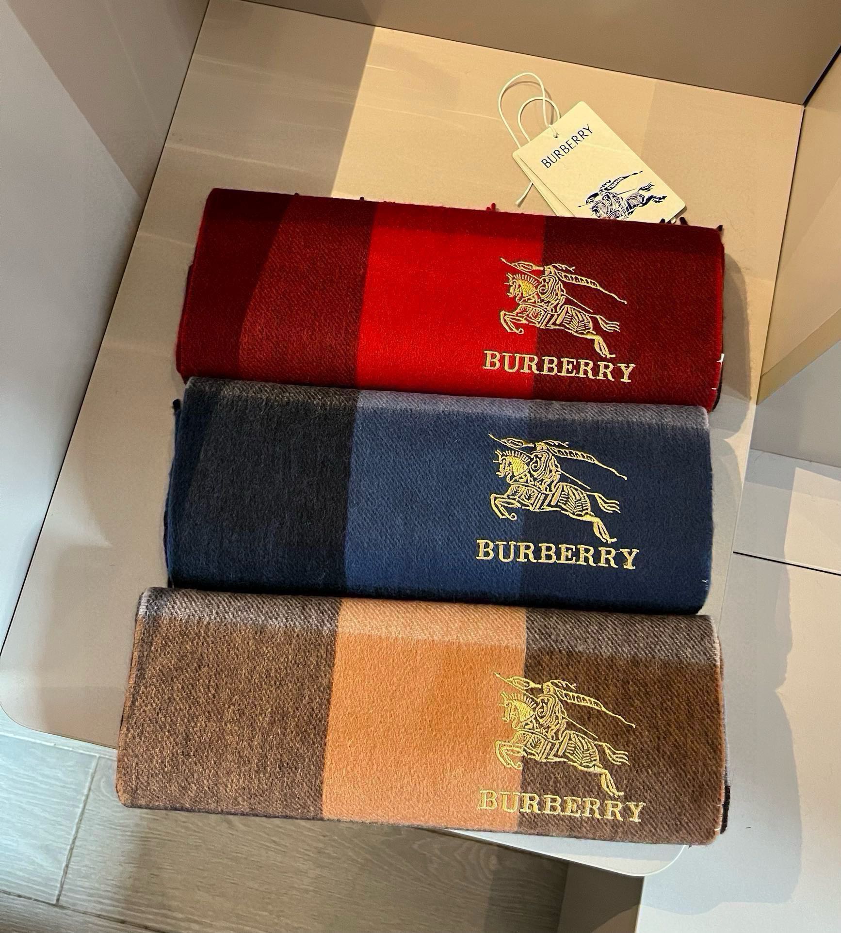 [TOP] BURBERRY Cashmere Scarf 32*180cm   - 3 Colors