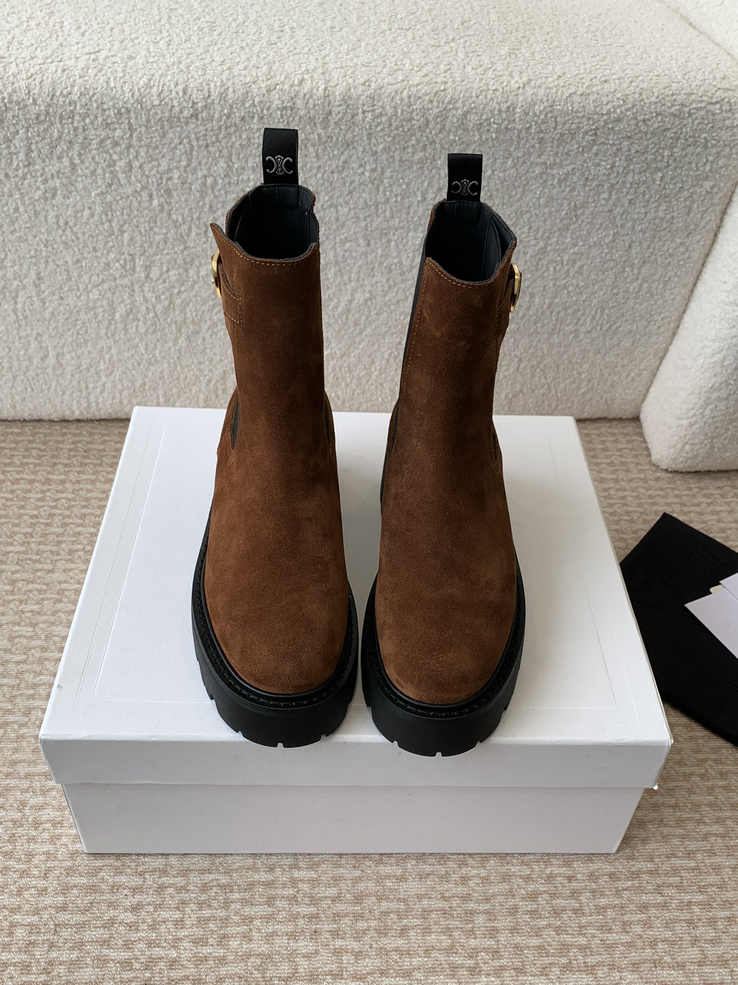 [TOP] CELINE  Leather Short Boots - 2 Color