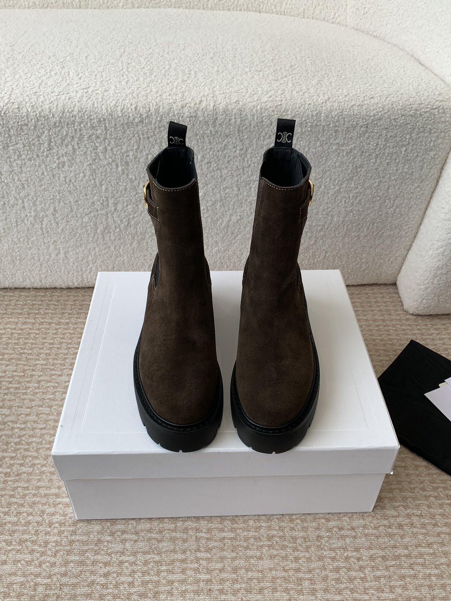 [TOP] CELINE  Leather Short Boots - 2 Color