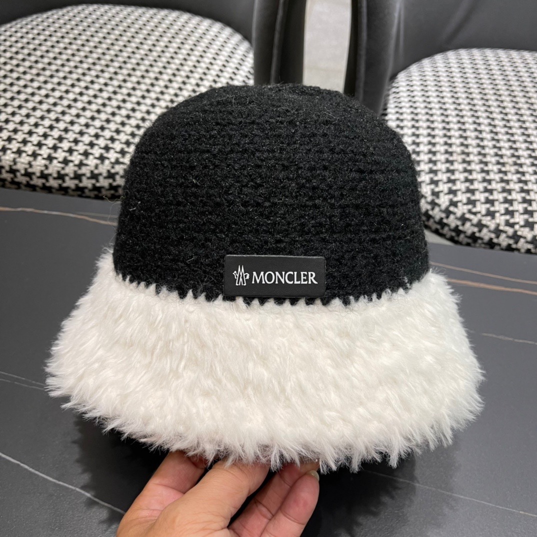 [TOP] Moncler Knitted Plush Fisherman's Hat - 4 Colour