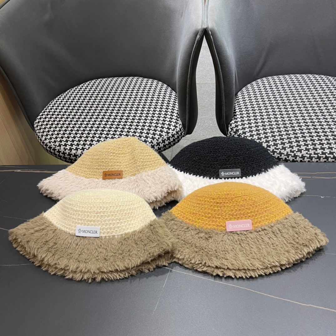 [TOP] Moncler Knitted Plush Fisherman's Hat - 4 Colour