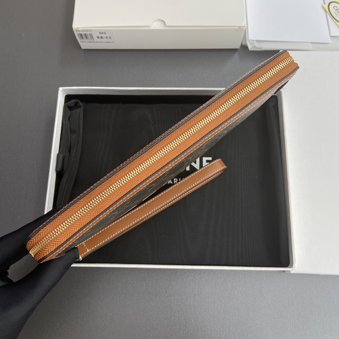 [TOP] CELINE Triomphe Logo Print Hand Bag 25x17.5x1cm - Tan/Monogram