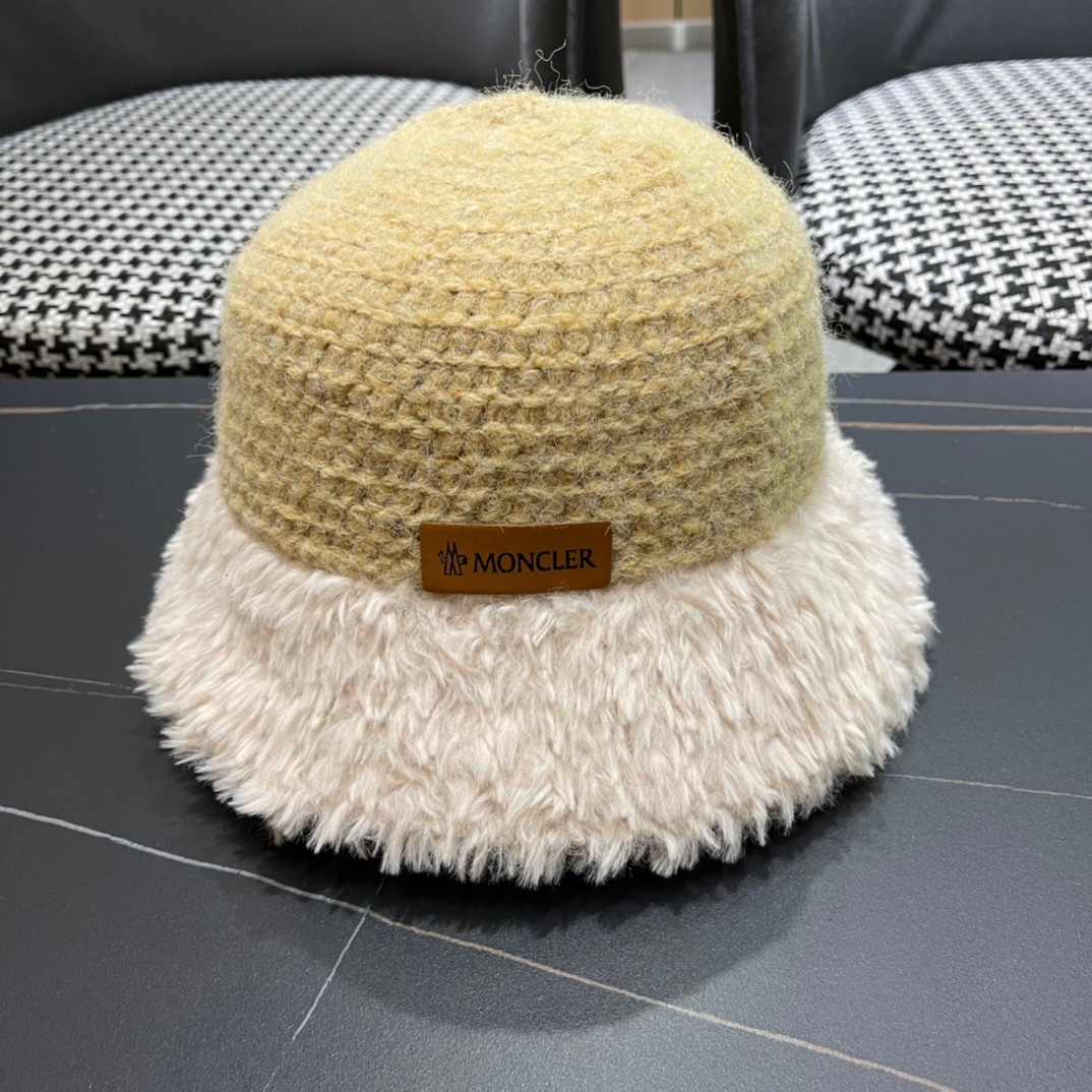 [TOP] Moncler Knitted Plush Fisherman's Hat - 4 Colour