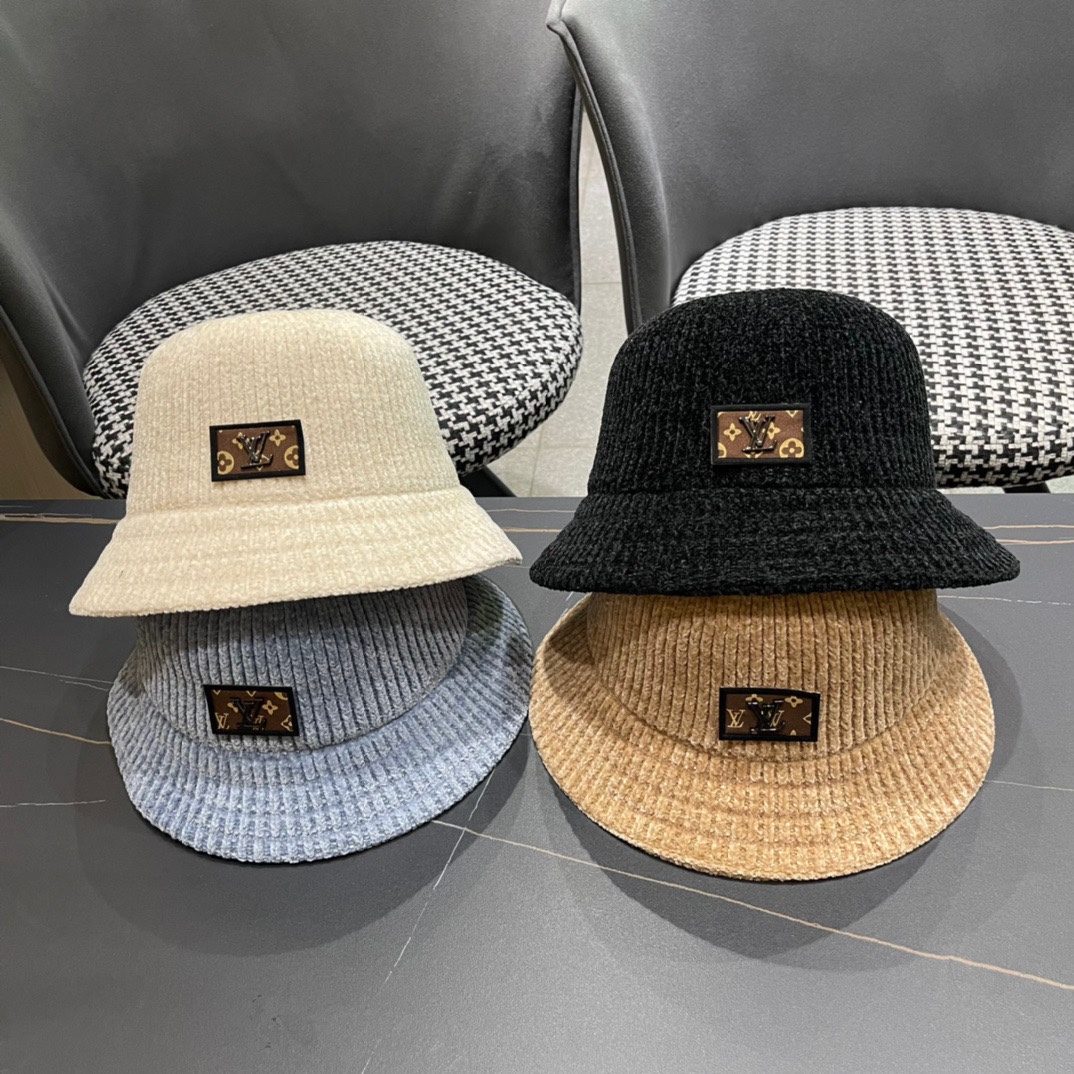 [TOP] Louis Vuitton LV Knitted Fisherman's Hat - 4 Colors