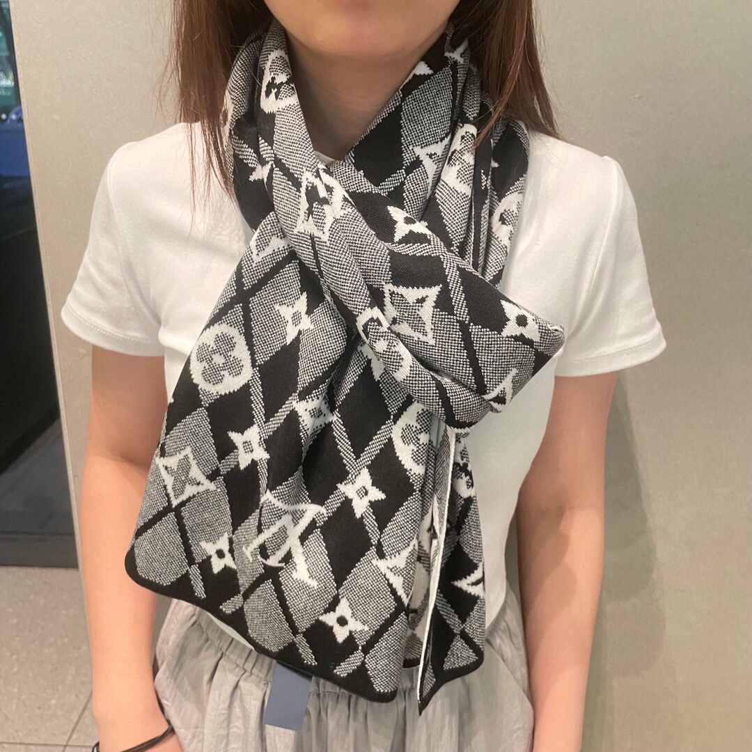 [TOP] Louis Vuitton LV Wool Scarf 32X200cm - 2 Color