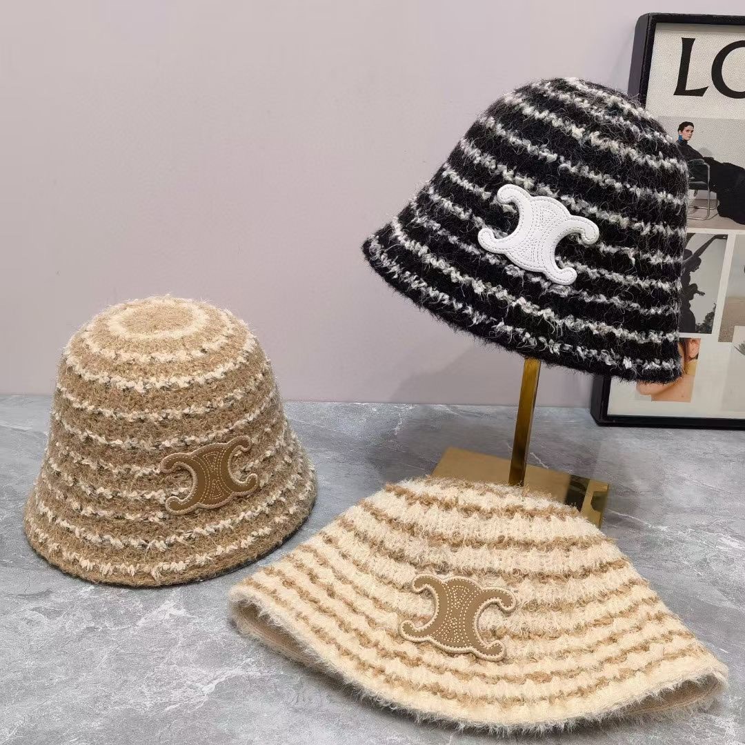 [TOP] CELINE Striped Bucket Hat - 3 Color
