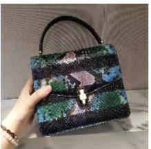 [TOP] BVLGARI  Snake Skin Snake Head Bag 18cm-2 Colors