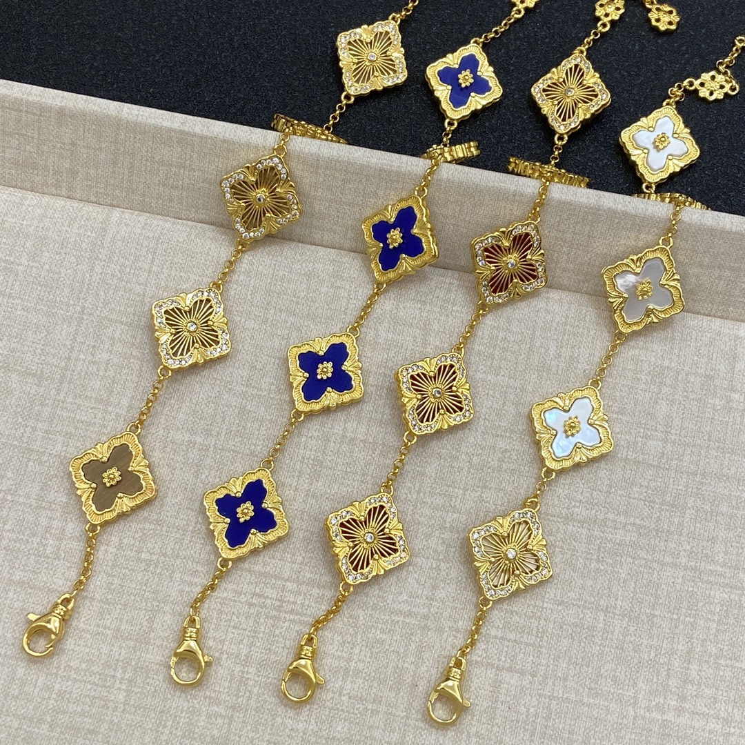 [TOP] Van Cleef & Arpels Diamond-shaped VCA 5 Motifs Alhambra Bracelet - 4 Color