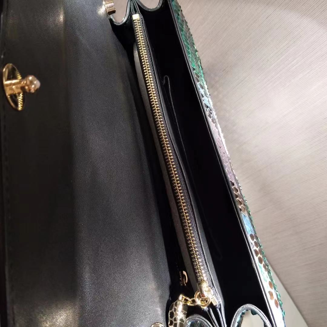 [TOP] BVLGARI  Snake Skin Snake Head Bag  27cm-4 Colors