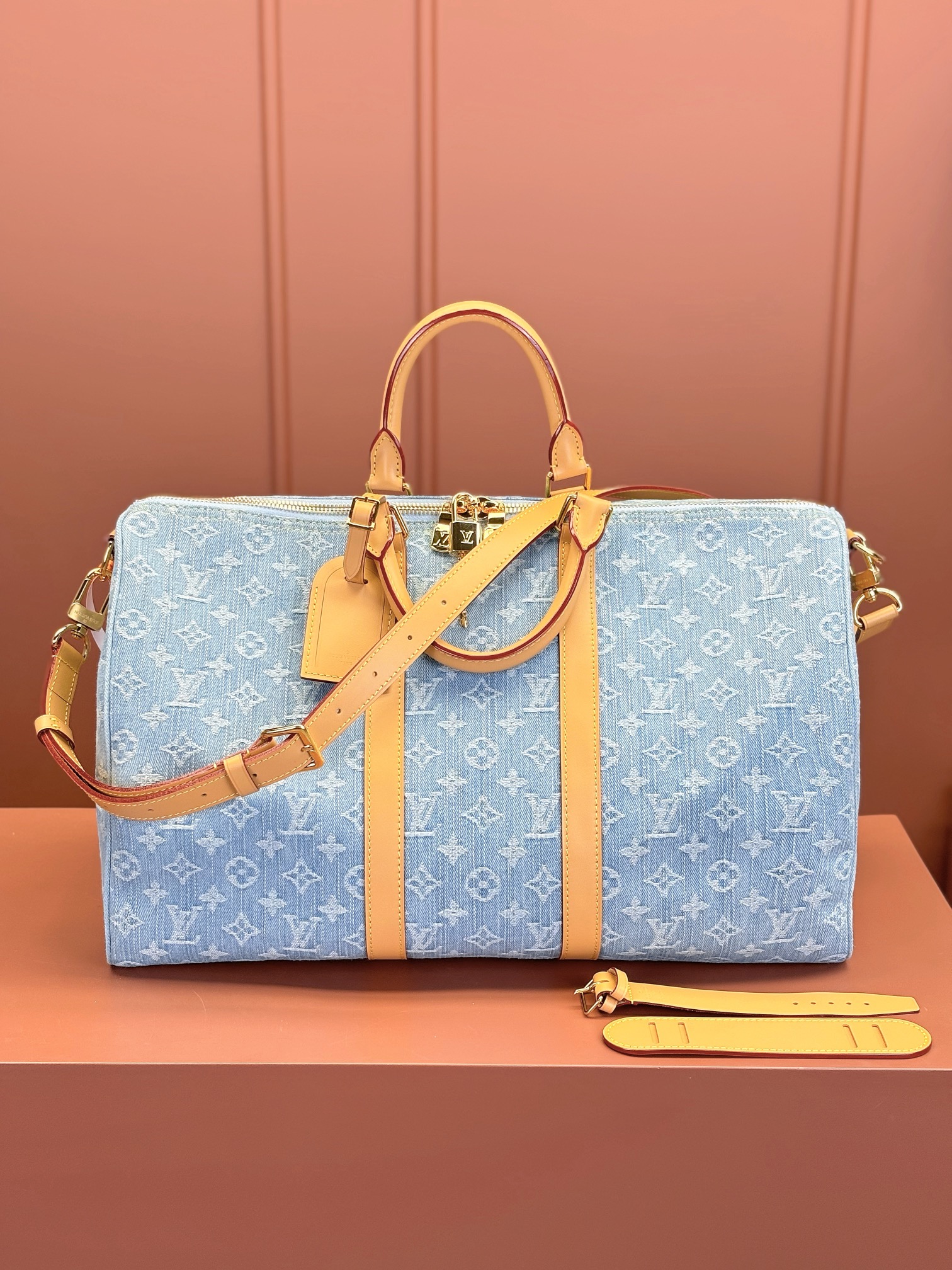 [TOP] Louis Vuitton LV Keepall Bandoulière 45 Travel Bag 45x27x20cm - Blue