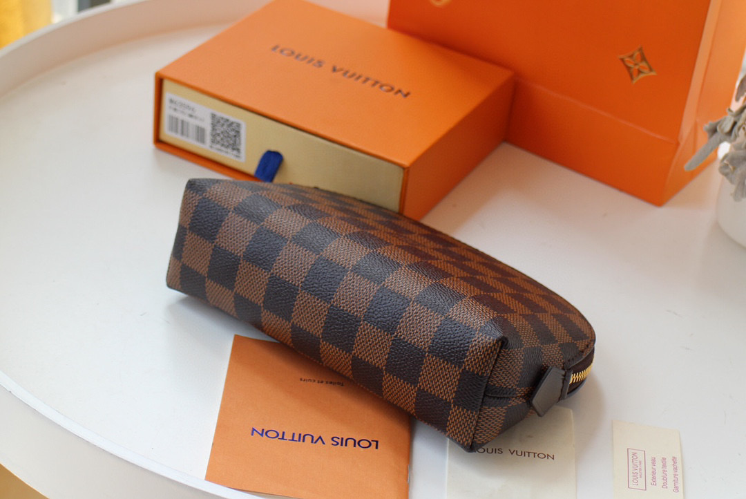 [TOP] Louis Vuitton LV Cosmetic Pouch 17*12*6cm-Brown