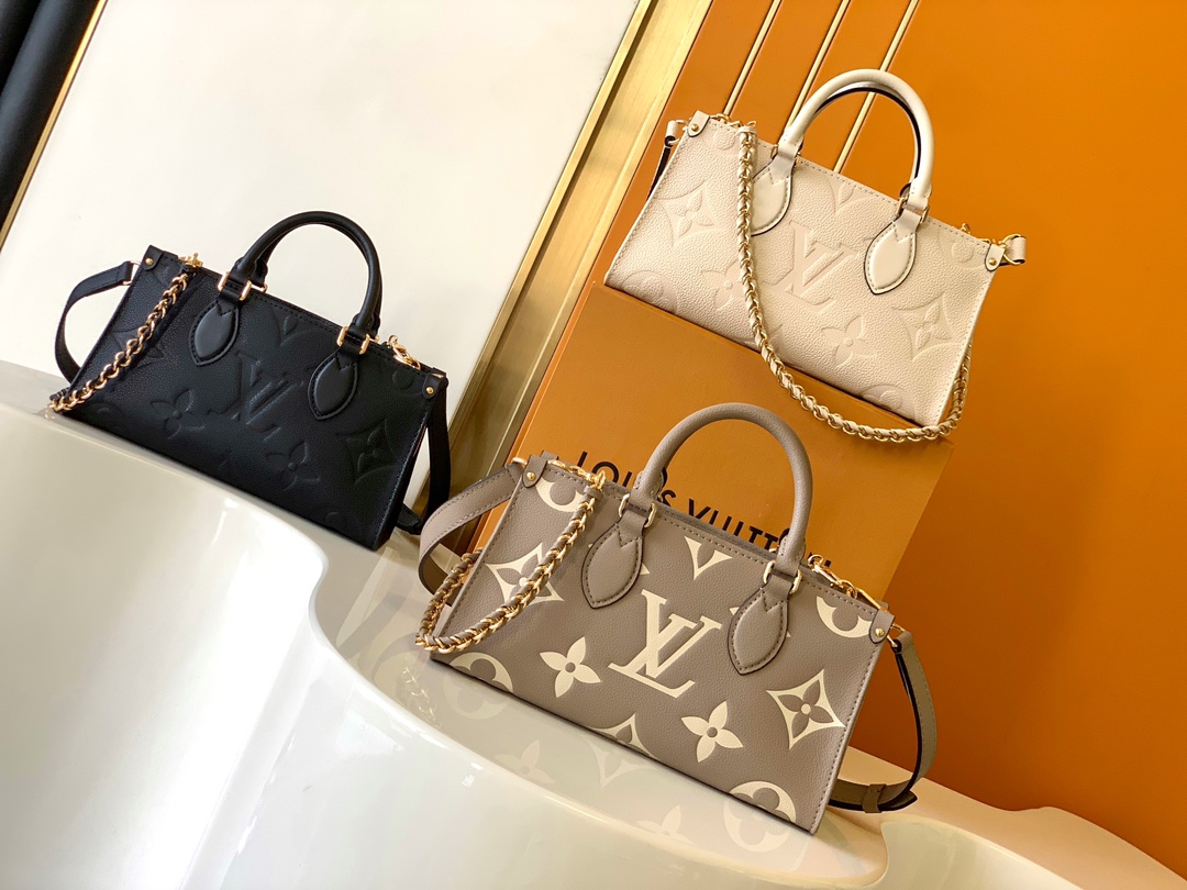 [TOP] Louis Vuitton LV On The Go Bag Cow Leather 25x13x10 cm- 3 Colour