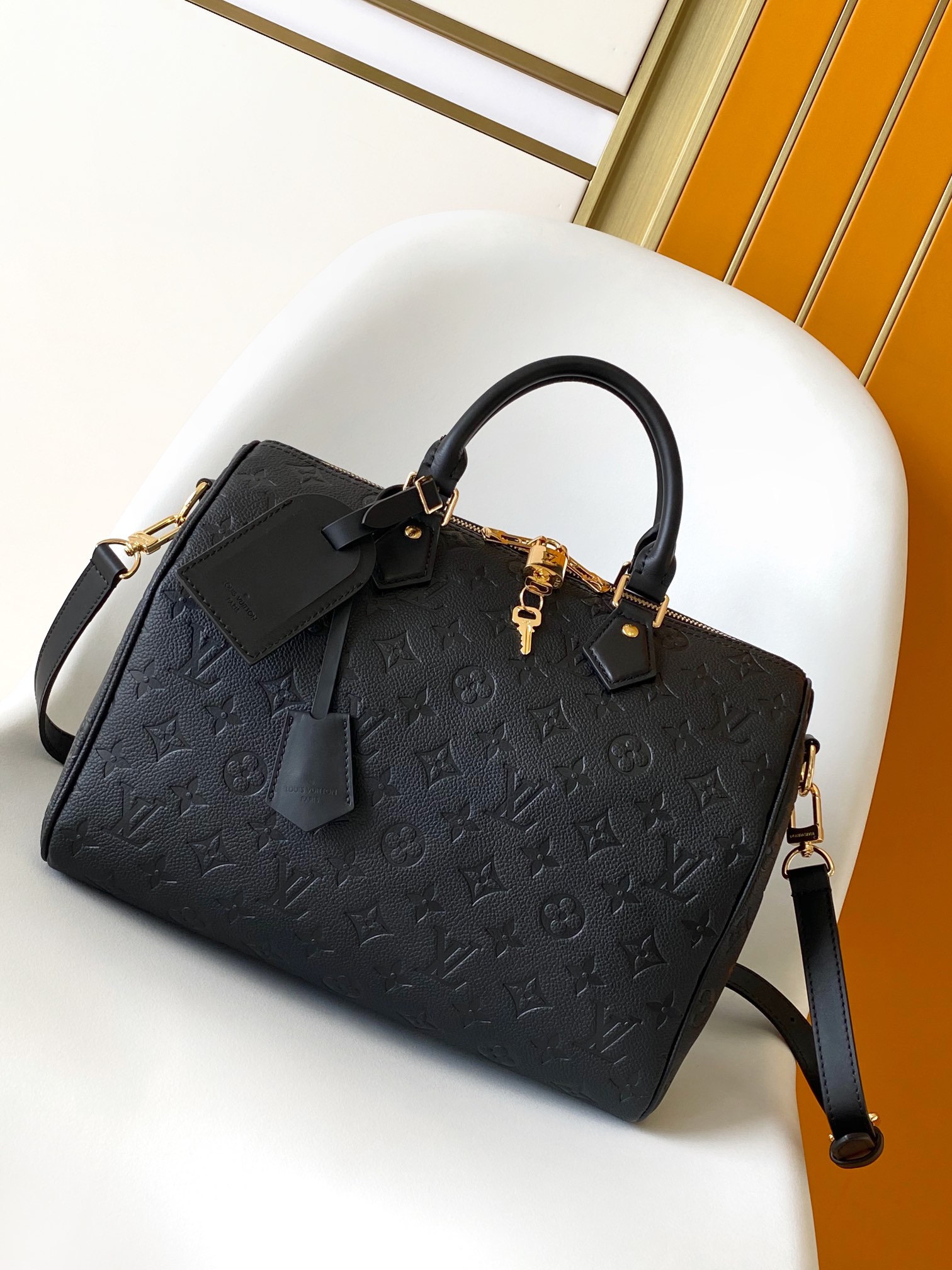 [TOP] Louis Vuitton LV L*V Speedy Bags 30 Empreinte Leather 30*21*17 cm - 2 Colour