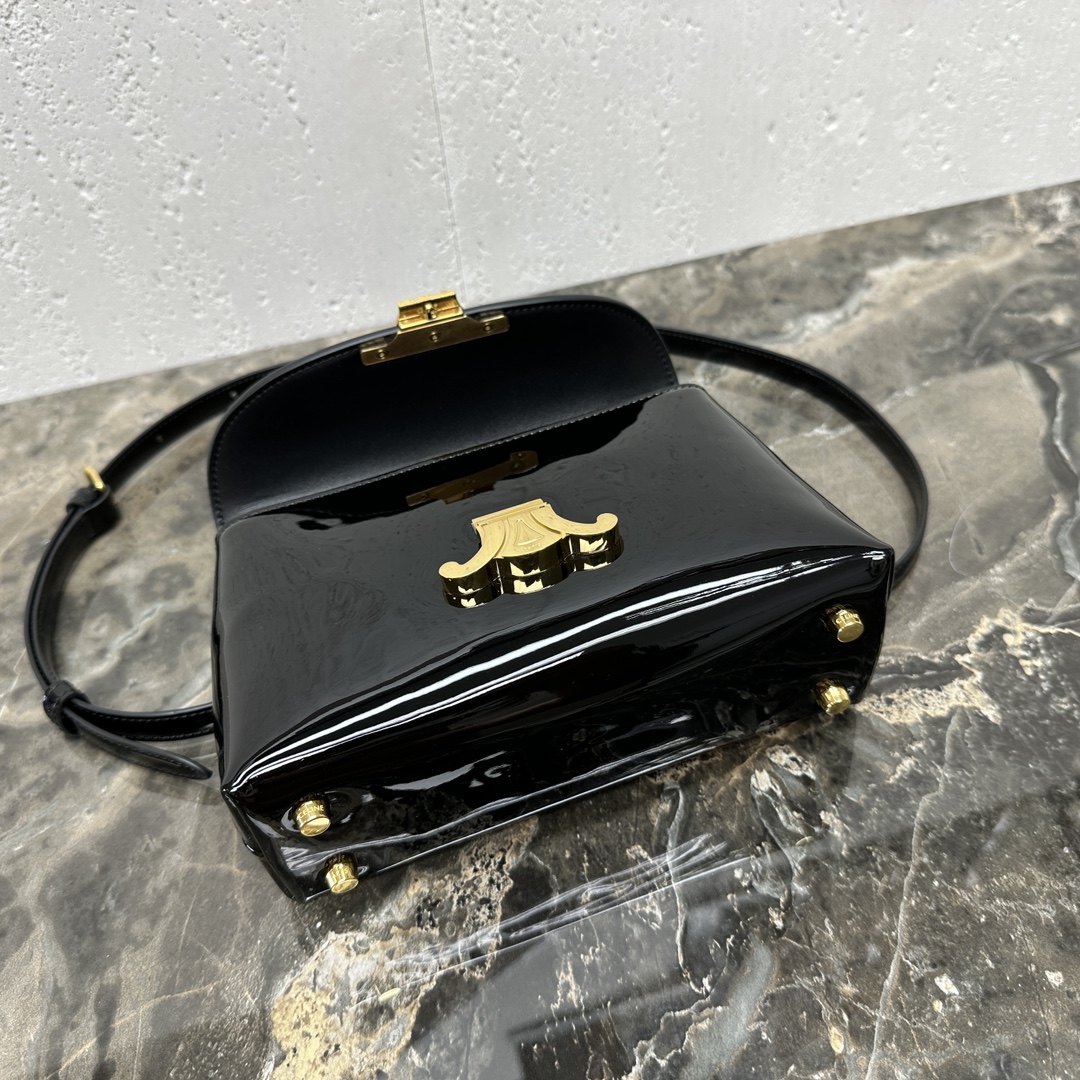 [TOP] CELINE Triomphe Bag Patent Leather 20.5x13 x8cm - 2 Colour