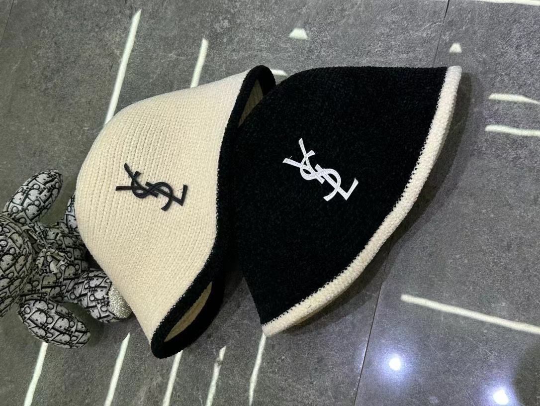 [TOP] Yves Saint Laurent YSL Knitted Fisherman's Hat - 2 Colors