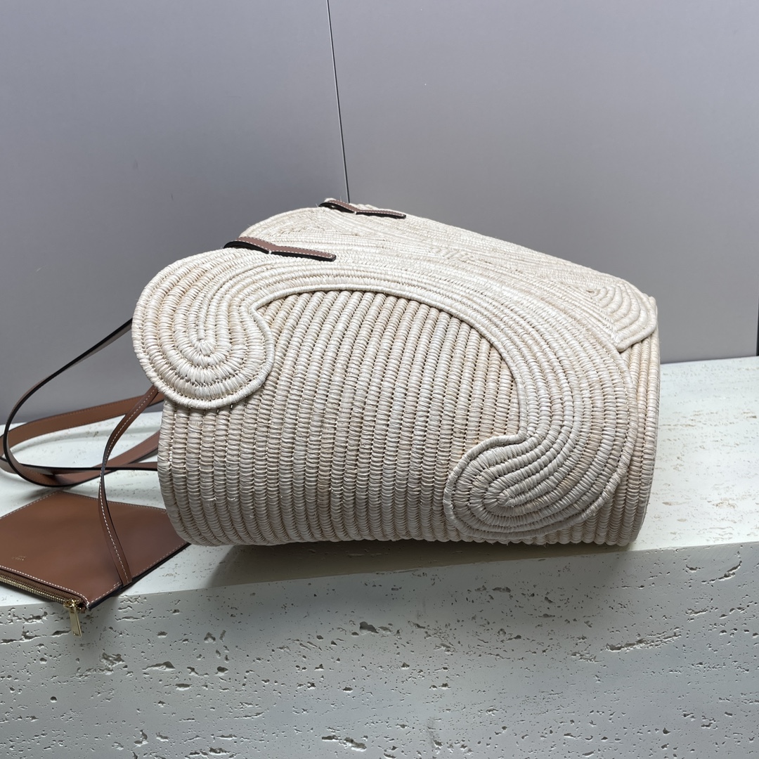 [TOP] CELINE Woven Basket Bag 36x20.5x13cm/47x30.5x15cm - Beige