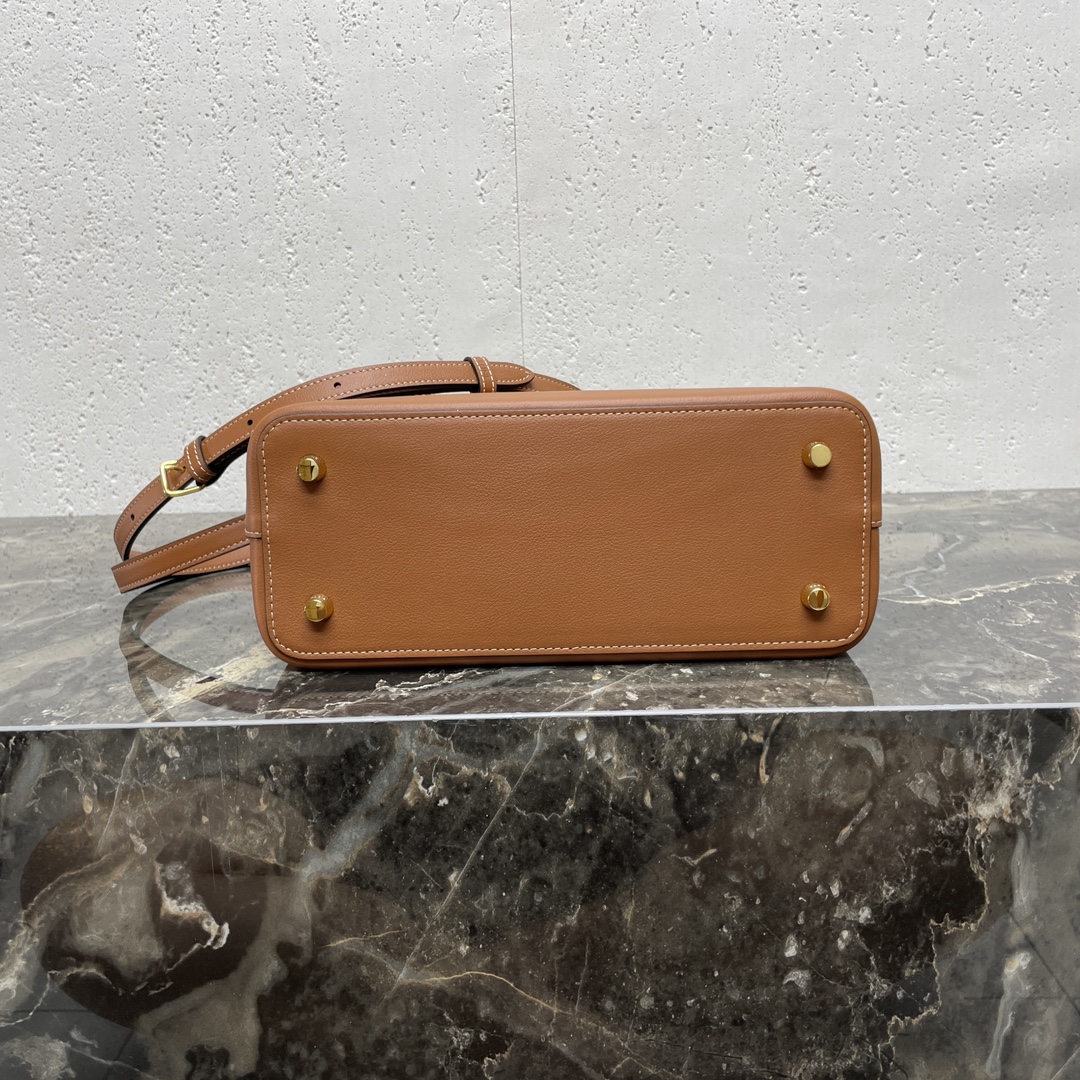 [TOP] CELINE TEEN CONTI Calfskin Bag 21x25x11cm - Brown/Black