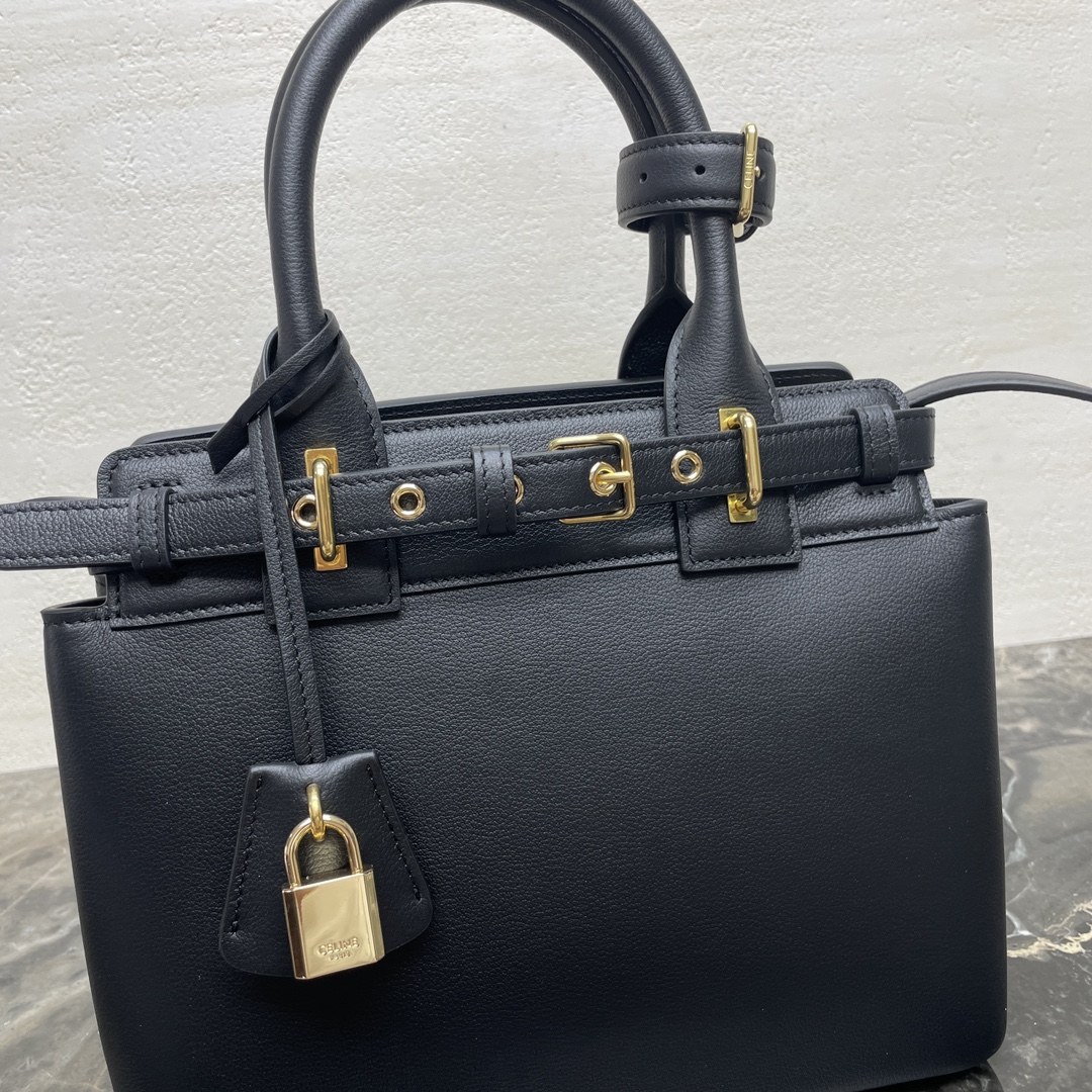 [TOP] CELINE TEEN CONTI Calfskin Bag 21x25x11cm - Brown/Black