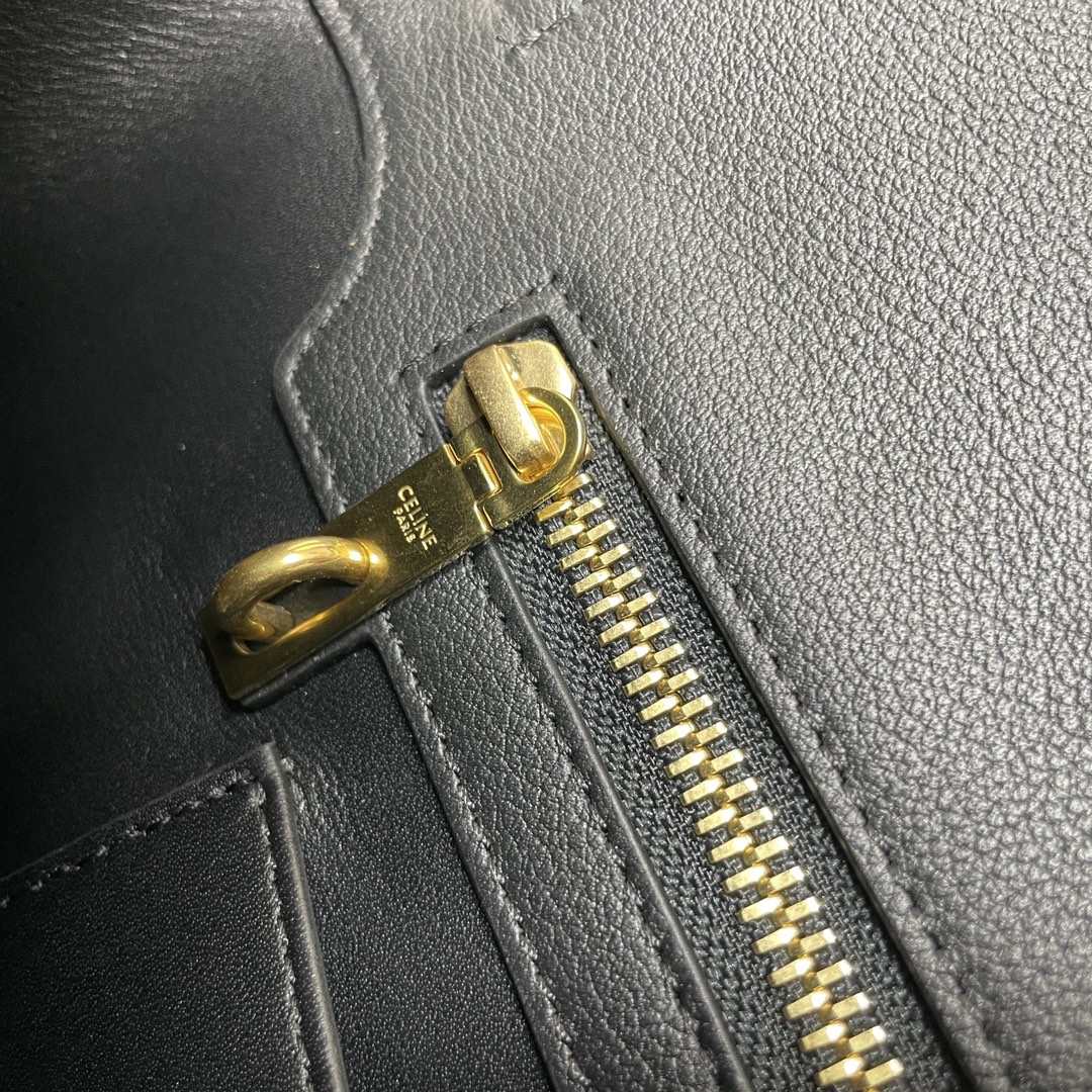 [TOP] CELINE TEEN CONTI Calfskin Bag 21x25x11cm - Brown/Black