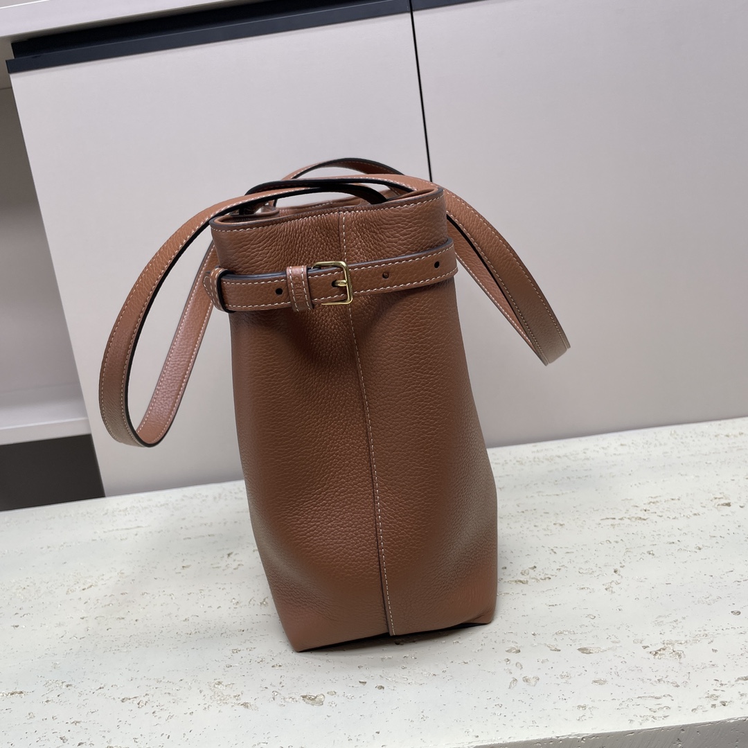 [TOP] CELINE Cabas Anais Grained Calfskin Bag 24x25x12cm - Brown