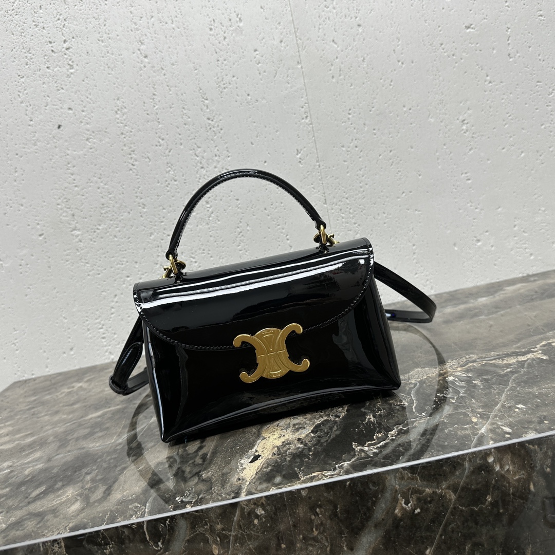 [TOP] CELINE Triomphe Bag Patent Leather 20.5x13 x8cm - 2 Colour