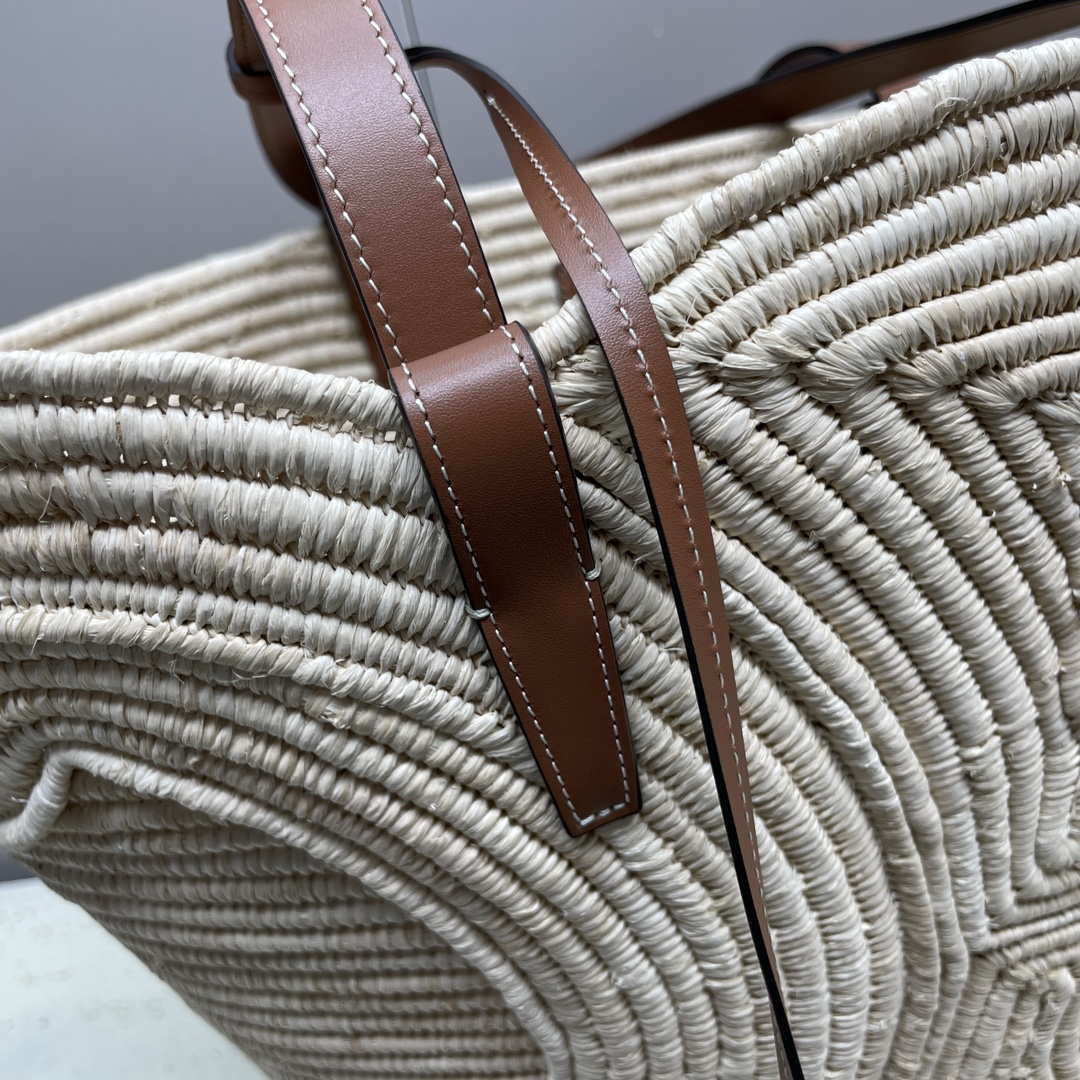 [TOP] CELINE Woven Basket Bag 36x20.5x13cm/47x30.5x15cm - Beige