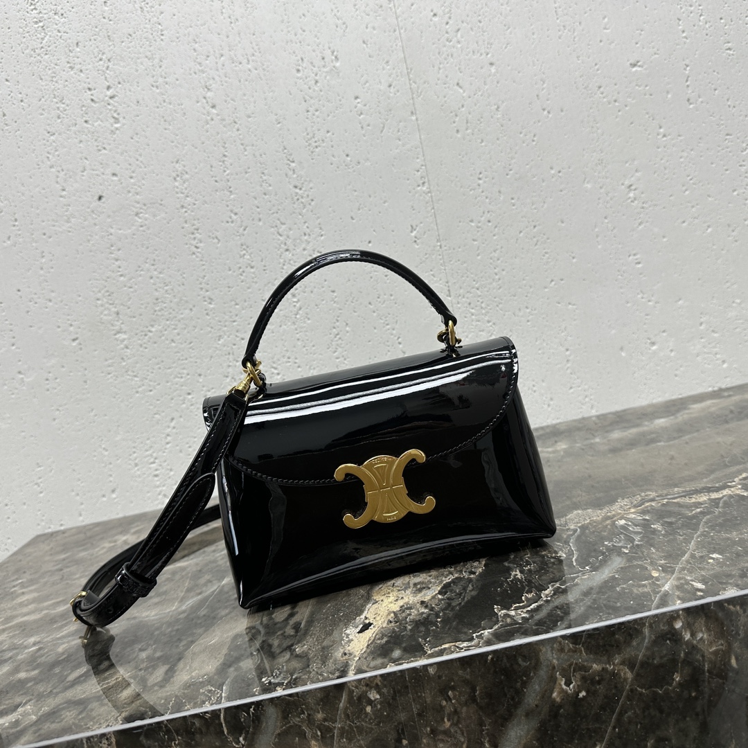 [TOP] CELINE Triomphe Bag Patent Leather 20.5x13 x8cm - 2 Colour